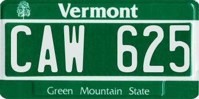 VT license plate CAW625