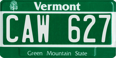 VT license plate CAW627