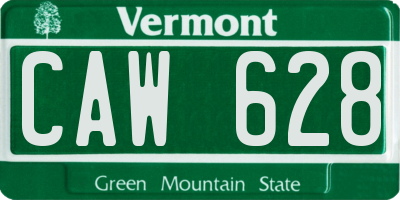 VT license plate CAW628