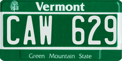 VT license plate CAW629