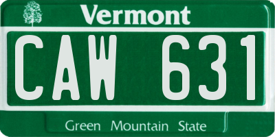 VT license plate CAW631