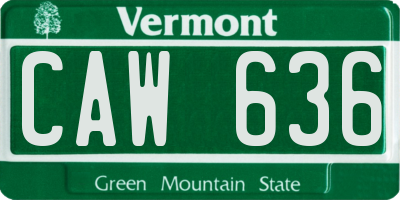 VT license plate CAW636