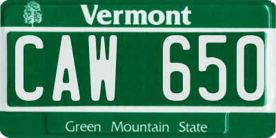 VT license plate CAW650