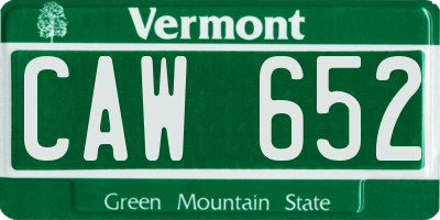 VT license plate CAW652