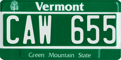 VT license plate CAW655