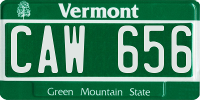 VT license plate CAW656