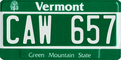 VT license plate CAW657