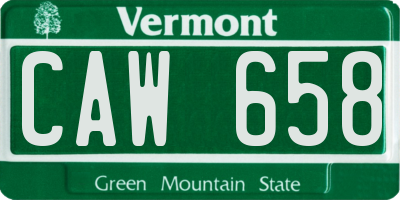 VT license plate CAW658