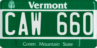 VT license plate CAW660