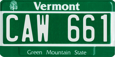 VT license plate CAW661