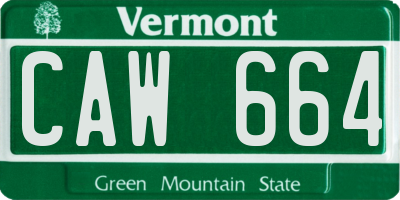 VT license plate CAW664