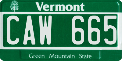VT license plate CAW665