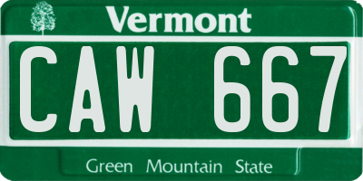 VT license plate CAW667