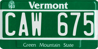 VT license plate CAW675