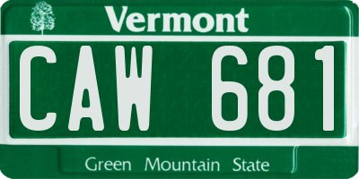 VT license plate CAW681