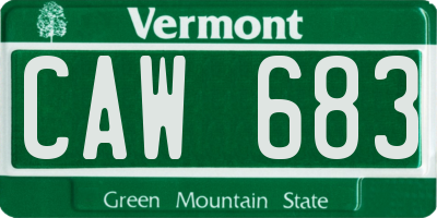 VT license plate CAW683