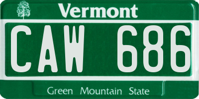 VT license plate CAW686
