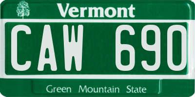 VT license plate CAW690