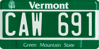 VT license plate CAW691