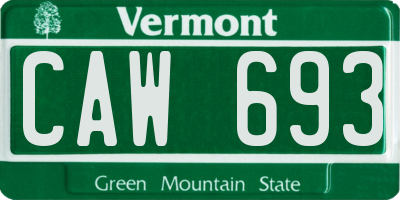 VT license plate CAW693