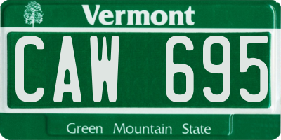 VT license plate CAW695