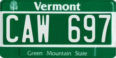 VT license plate CAW697