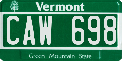 VT license plate CAW698
