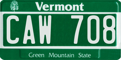 VT license plate CAW708