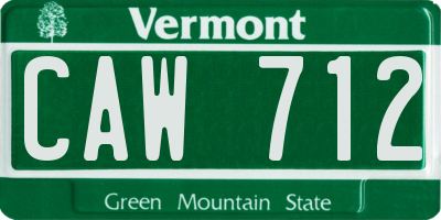 VT license plate CAW712