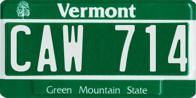 VT license plate CAW714