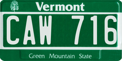 VT license plate CAW716