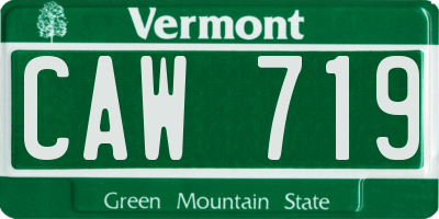VT license plate CAW719