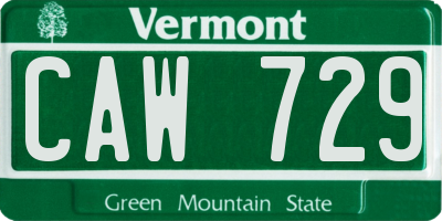 VT license plate CAW729