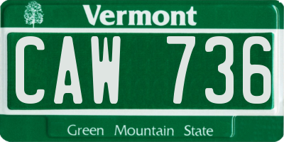 VT license plate CAW736