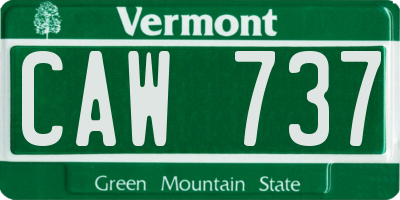VT license plate CAW737