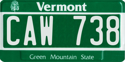 VT license plate CAW738