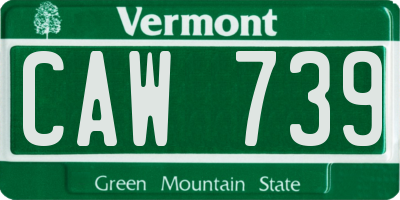 VT license plate CAW739