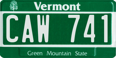 VT license plate CAW741