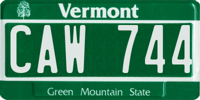 VT license plate CAW744