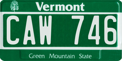 VT license plate CAW746