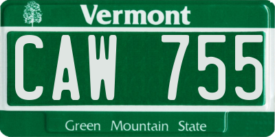 VT license plate CAW755