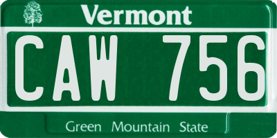 VT license plate CAW756