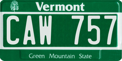 VT license plate CAW757