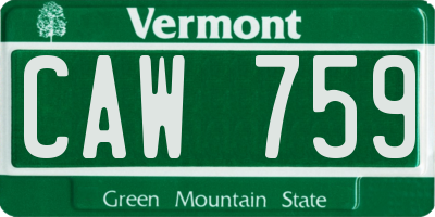 VT license plate CAW759