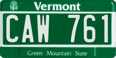 VT license plate CAW761