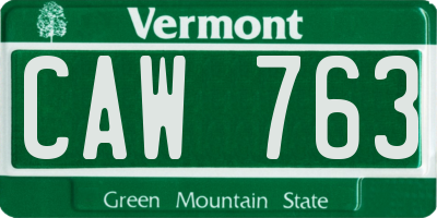 VT license plate CAW763