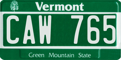 VT license plate CAW765