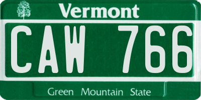 VT license plate CAW766