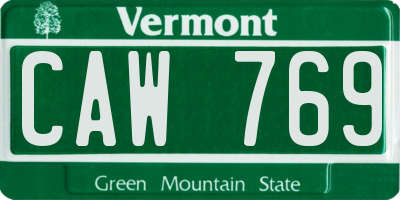 VT license plate CAW769