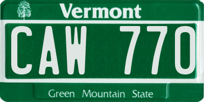 VT license plate CAW770